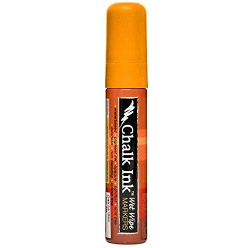 Chalk Ink Bold Wet Wipe Marker, 15 mm, Candy Corn Orange